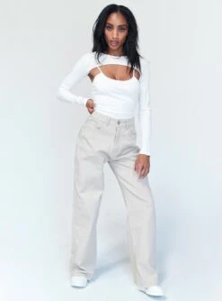 Princess Polly Elianna Jeans Beige -Eva Style Shop 2 55384506 2e17 4b5a abe0 1590ab0c47a4