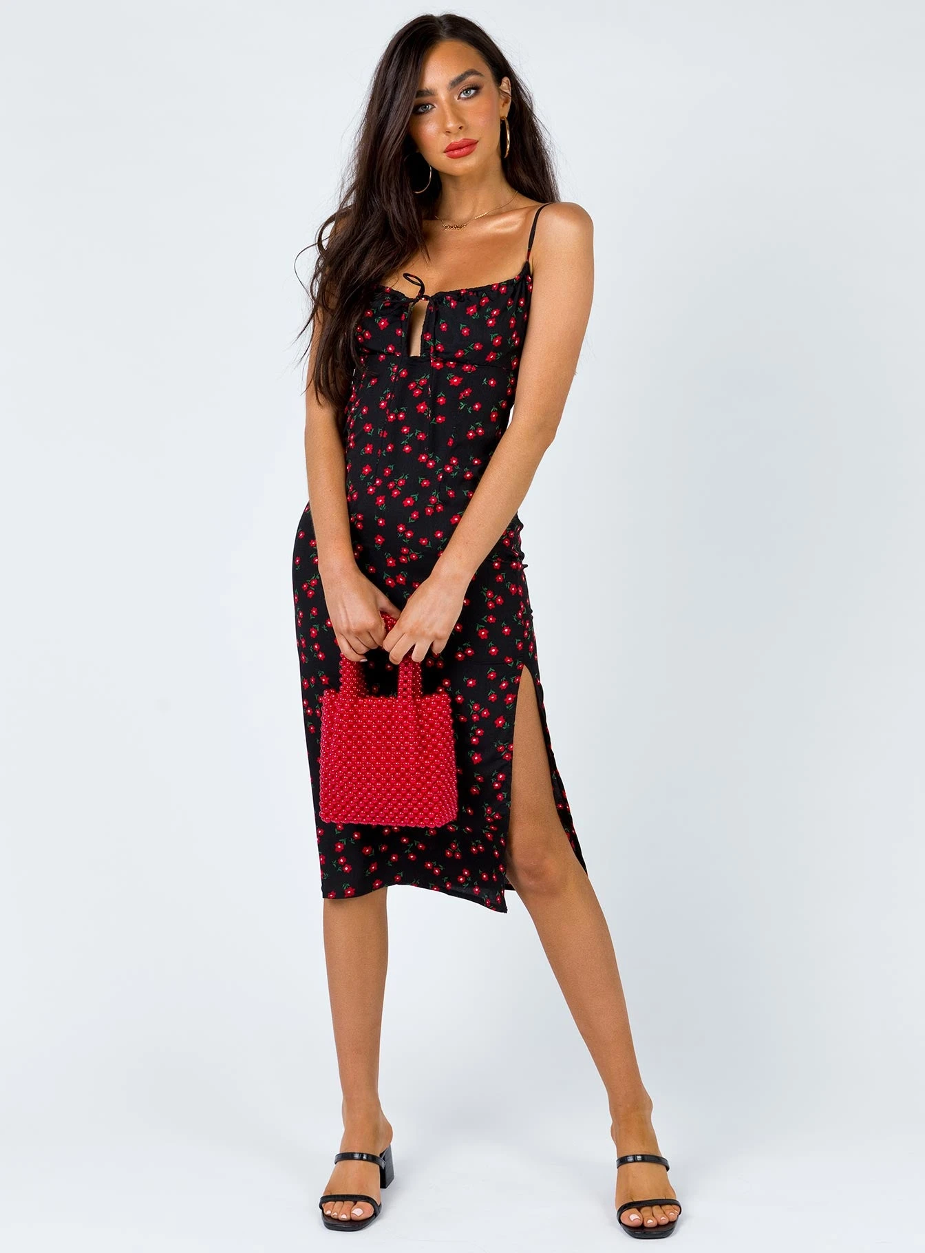 Princess Polly Noda Midi Dress Black/Red 8 Princess Polly Noda Midi Dress Black/Red - Image 6