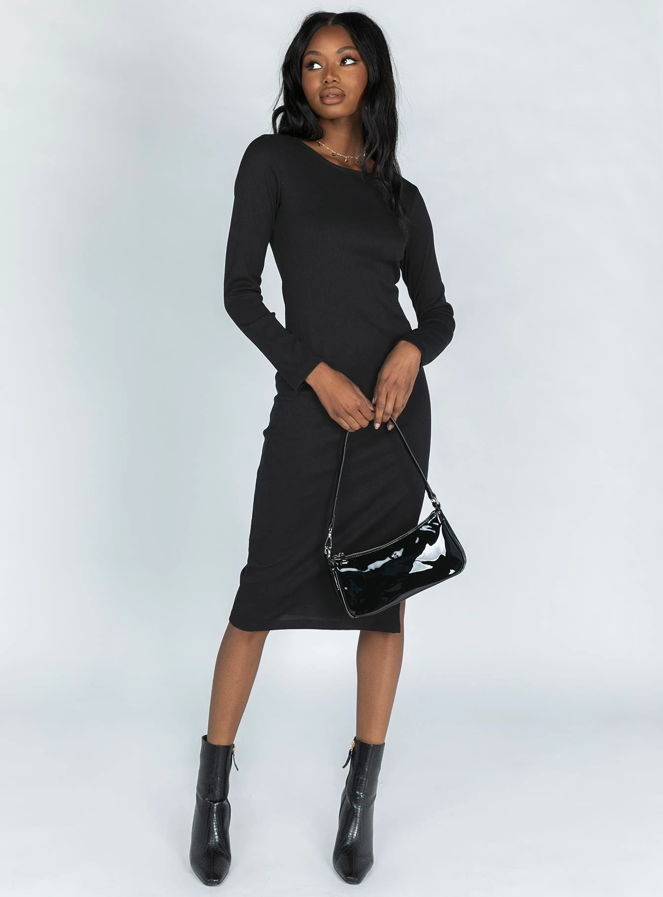 Don't Blame Me Long Sleeve Midi Dress Black 4 Don't Blame Me Long Sleeve Midi Dress Black - Image 2