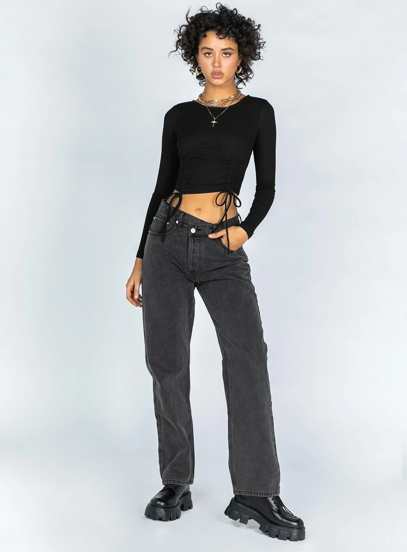 Princess Polly Stormi Long Sleeve Top Black 4 Princess Polly Stormi Long Sleeve Top Black - Image 2