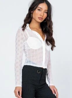 Princess Polly Seren Long Sleeve Top White -Eva Style Shop 3 modelinfo Ashley us4 45170f6a a34b 419d 80d2 cca7dd7edbea