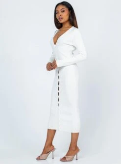 Princess Polly Kaydin Midi Dress White -Eva Style Shop 3 modelinfo Carter us2 35a52175 5e08 4415 8efb b04b664f6e06