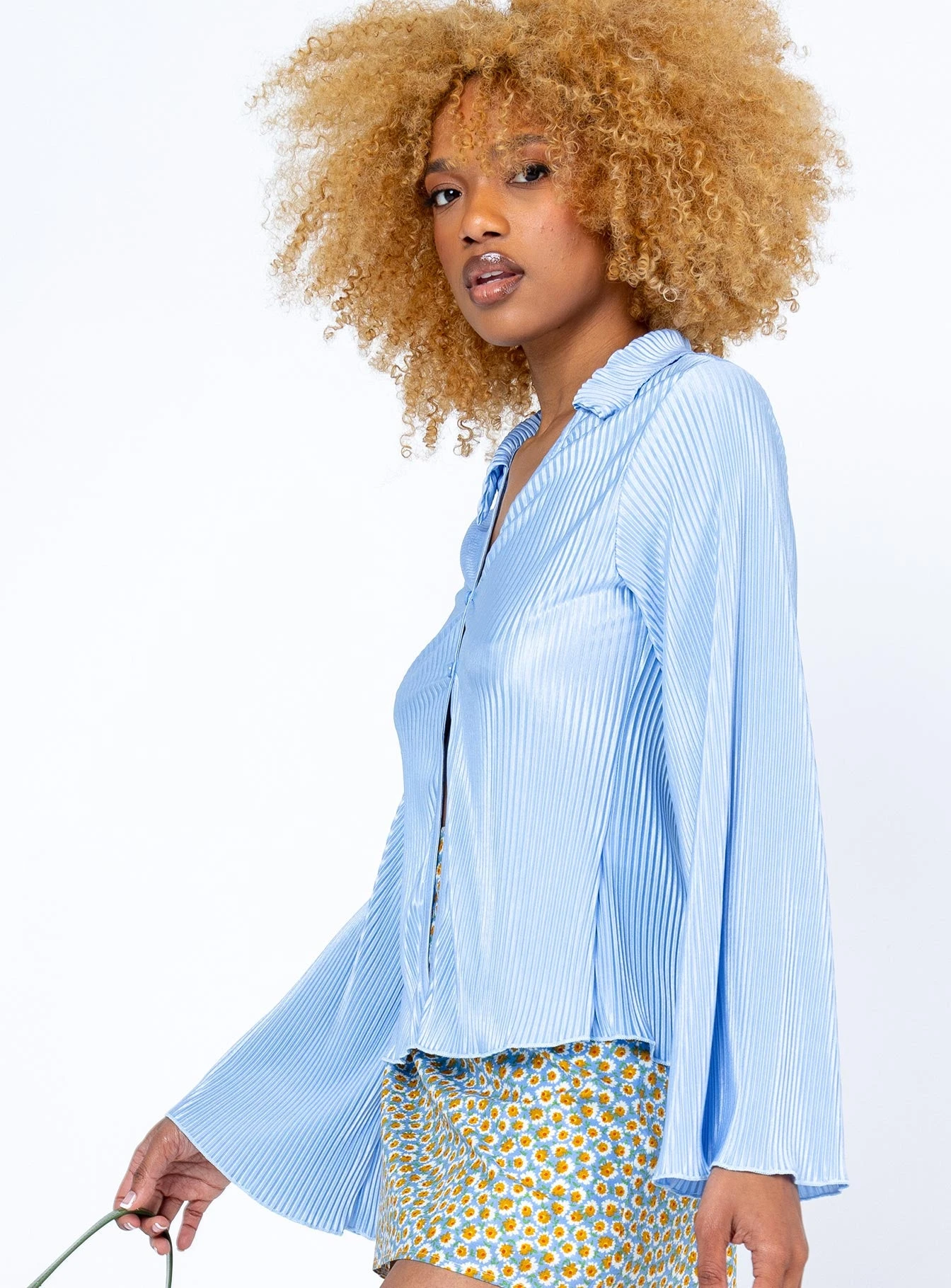 Princess Polly Reyes Shirt Blue 5 Princess Polly Reyes Shirt Blue - Image 3