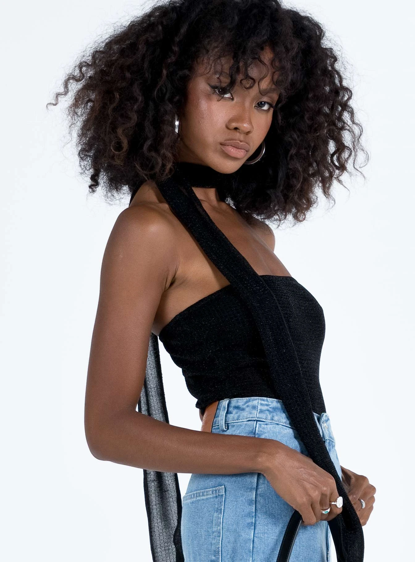 Princess Polly Zilber Scarf Tube Top Black 6 Princess Polly Zilber Scarf Tube Top Black - Image 4