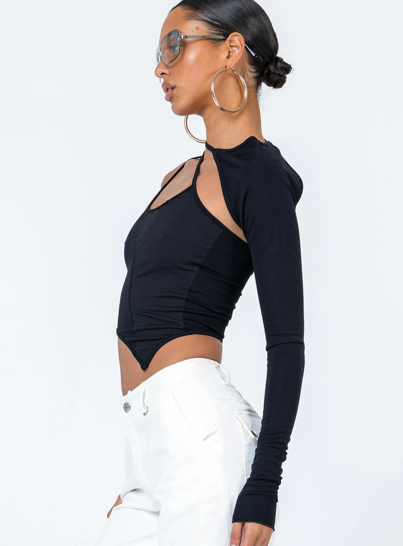 Princess Polly Ashbury Long Sleeve Top Black 5 Princess Polly Ashbury Long Sleeve Top Black - Image 3