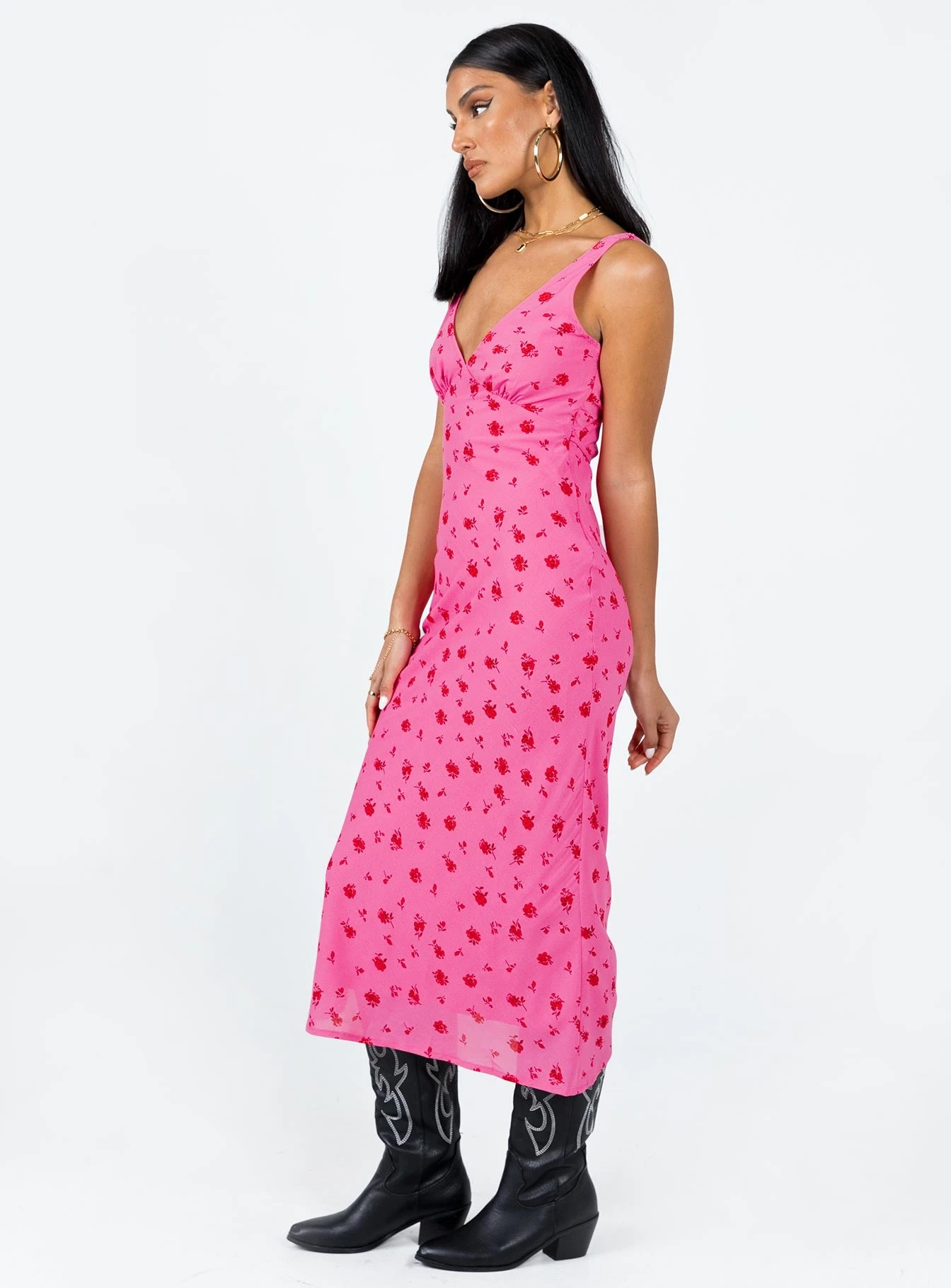 Princess Polly Sariah Midi Dress Pink Floral 6 Princess Polly Sariah Midi Dress Pink Floral - Image 4