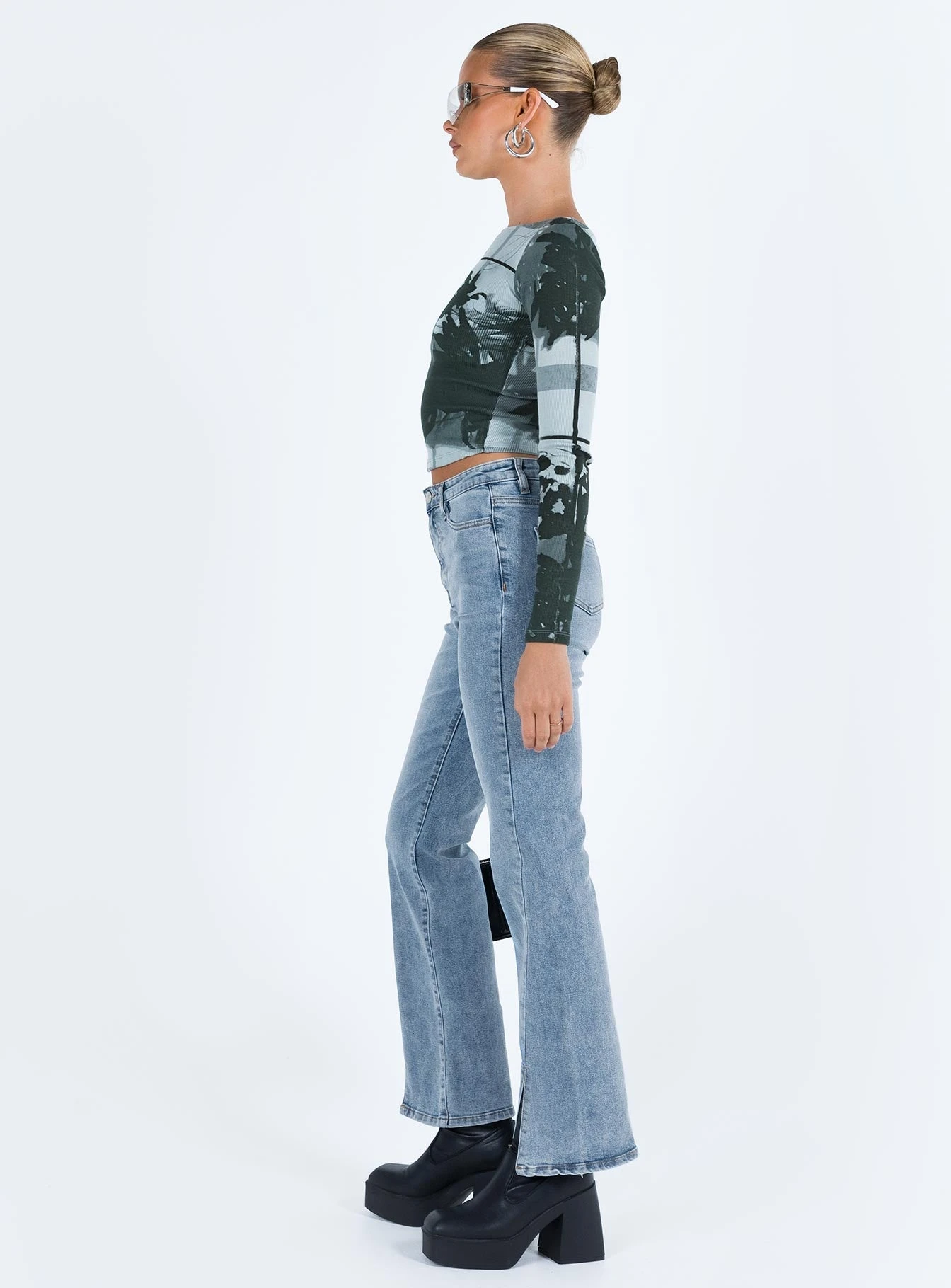Princess Polly Keels Flare Denim Jeans 7 Princess Polly Keels Flare Denim Jeans - Image 5
