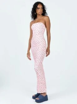 Princess Polly Oscar Midi Dress Pink Floral -Eva Style Shop 3 modelinfo kristen us2 731e8e16 82c8 46cb a871 c20d8570fa11