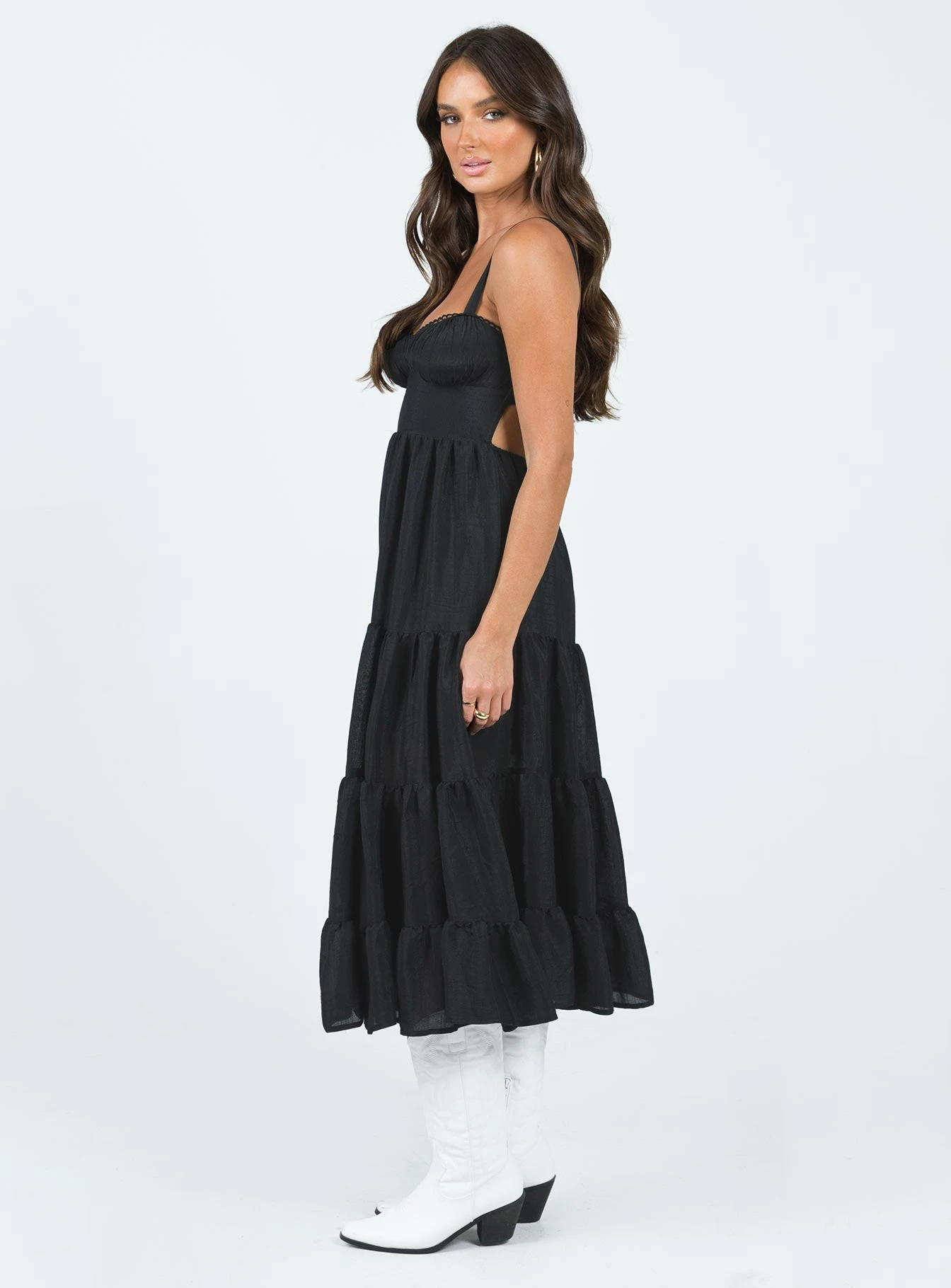 Princess Polly Joella Midi Dress Black 5 Princess Polly Joella Midi Dress Black - Image 3