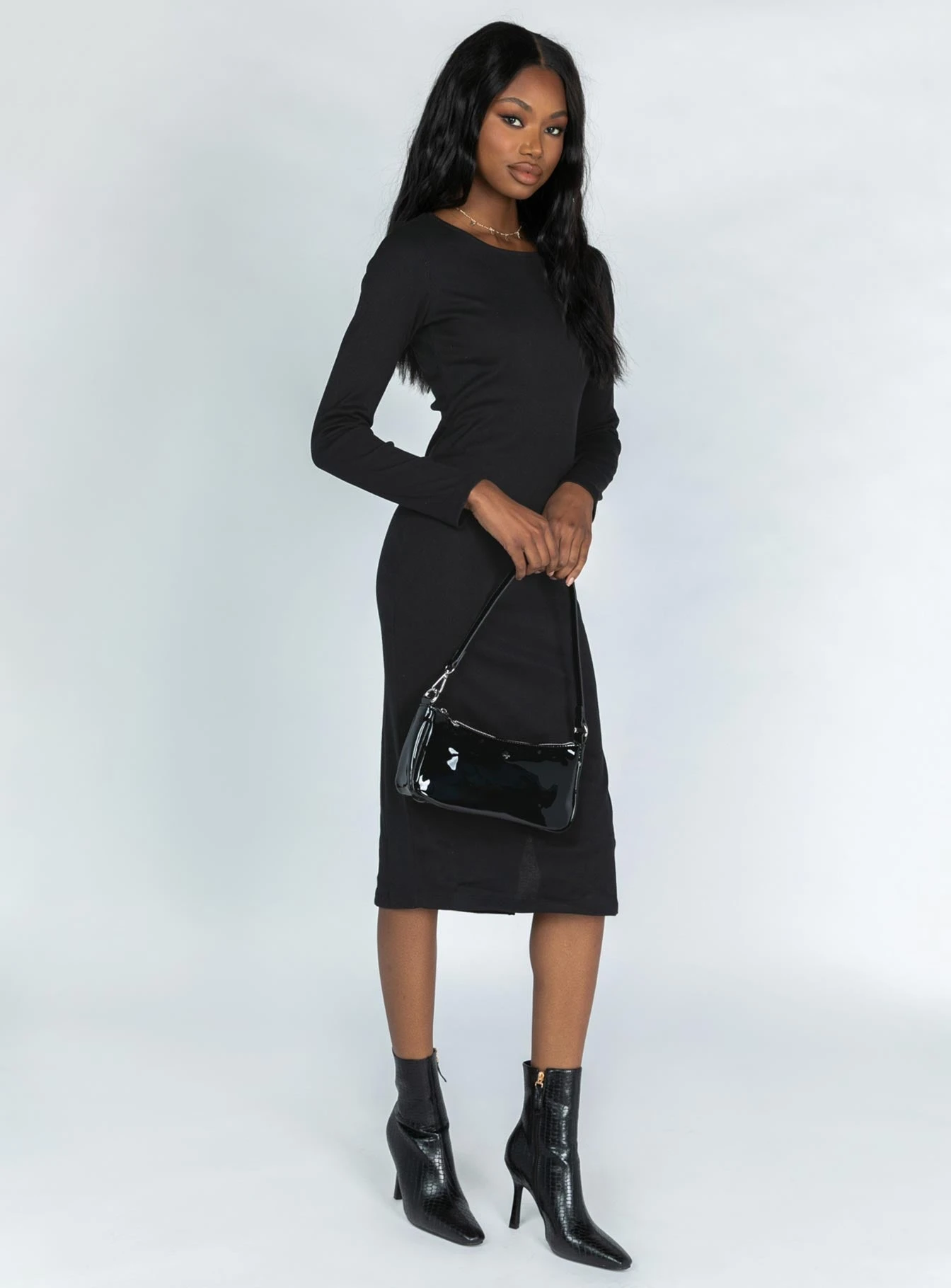 Don't Blame Me Long Sleeve Midi Dress Black 5 Don't Blame Me Long Sleeve Midi Dress Black - Image 3