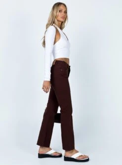 Princess Polly Dark Wash Flare Jeans Brown -Eva Style Shop 3 23d531b8 31ce 47dd 8cdd 6d42ddaac368