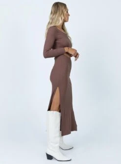 Princess Polly Elisha Long Sleeve Midi Dress Chocolate -Eva Style Shop 3 2cc026b4 b85f 4ab5 9830 1f0f4c2bb3ef