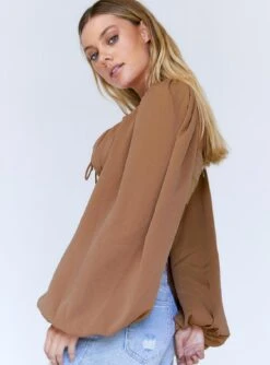 Princess Polly Melanie Long Sleeve Top Brown 8 Princess Polly Melanie Long Sleeve Top Brown -Eva Style Shop 3 7aedca9f eb88 49a5 997c b00acdaf9963