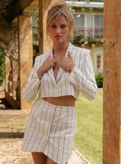 Jagger & Stone Evangelista Pinstripe Mini Skirt White -Eva Style Shop 3 c1398293 fec4 40f2 b1d1 4f9a1cf905a0