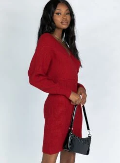 Princess Polly Morrisen Knit Midi Dress Burgundy -Eva Style Shop 3 ee536c34 1273 4811 b1bd 2c47274cbddc