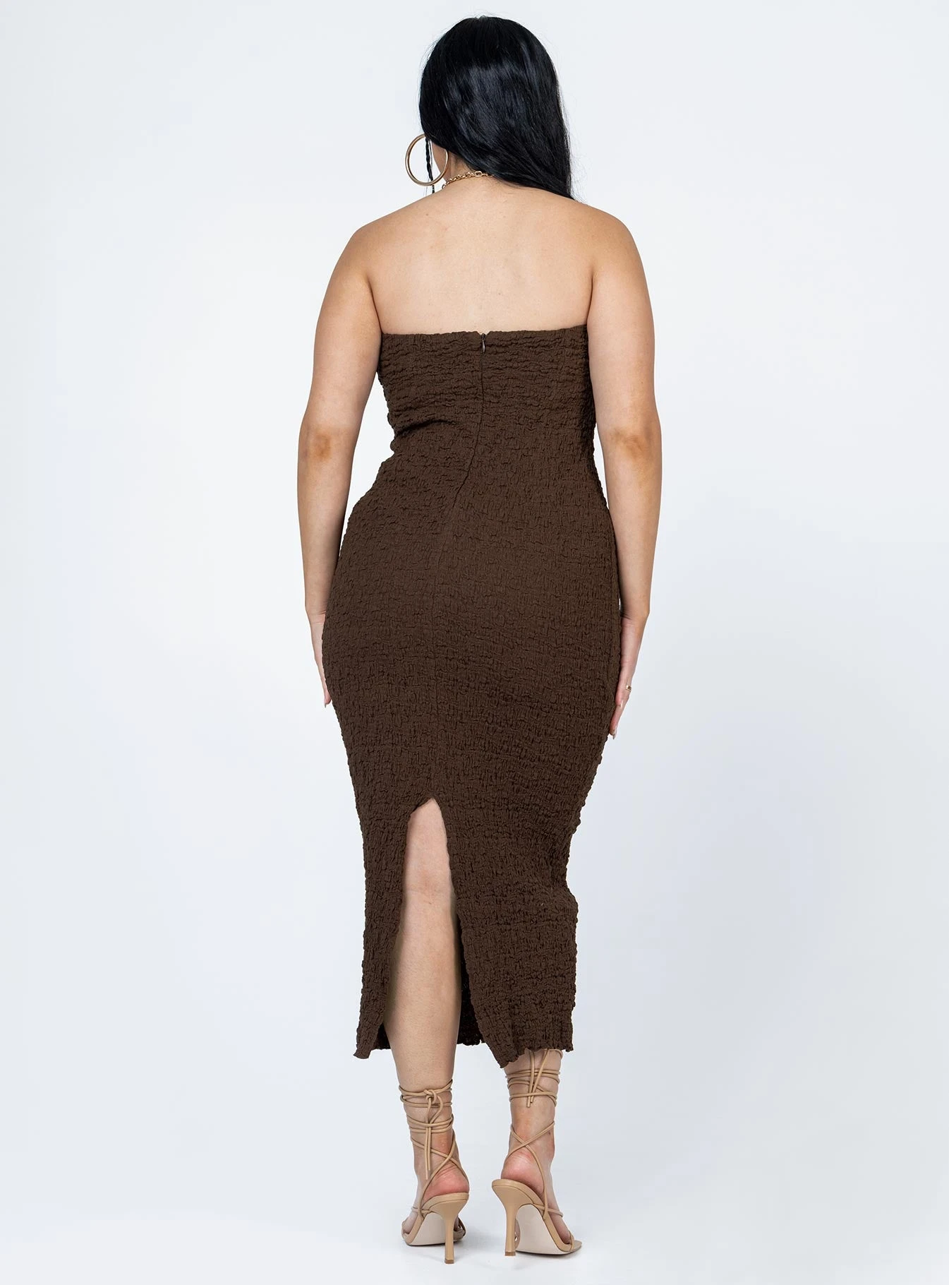 Princess Polly Kei Midi Dress Brown 6 Princess Polly Kei Midi Dress Brown - Image 4