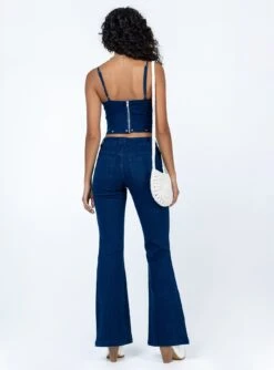 Princess Polly Buckley Denim Jeans Blue -Eva Style Shop 4 modelinfo Ariel us2