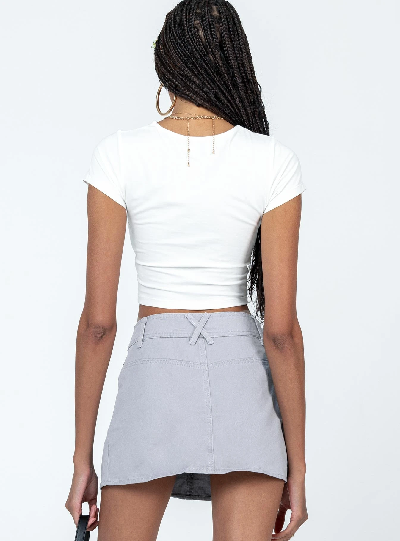 Princess Polly Stanton Mini Skirt Grey 7 Princess Polly Stanton Mini Skirt Grey - Image 5