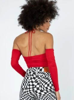 Princess Polly St Eden Top Red -Eva Style Shop 4 modelinfo Jamea us4 43657a02 caf1 4817 8a9e dcbc7207563b