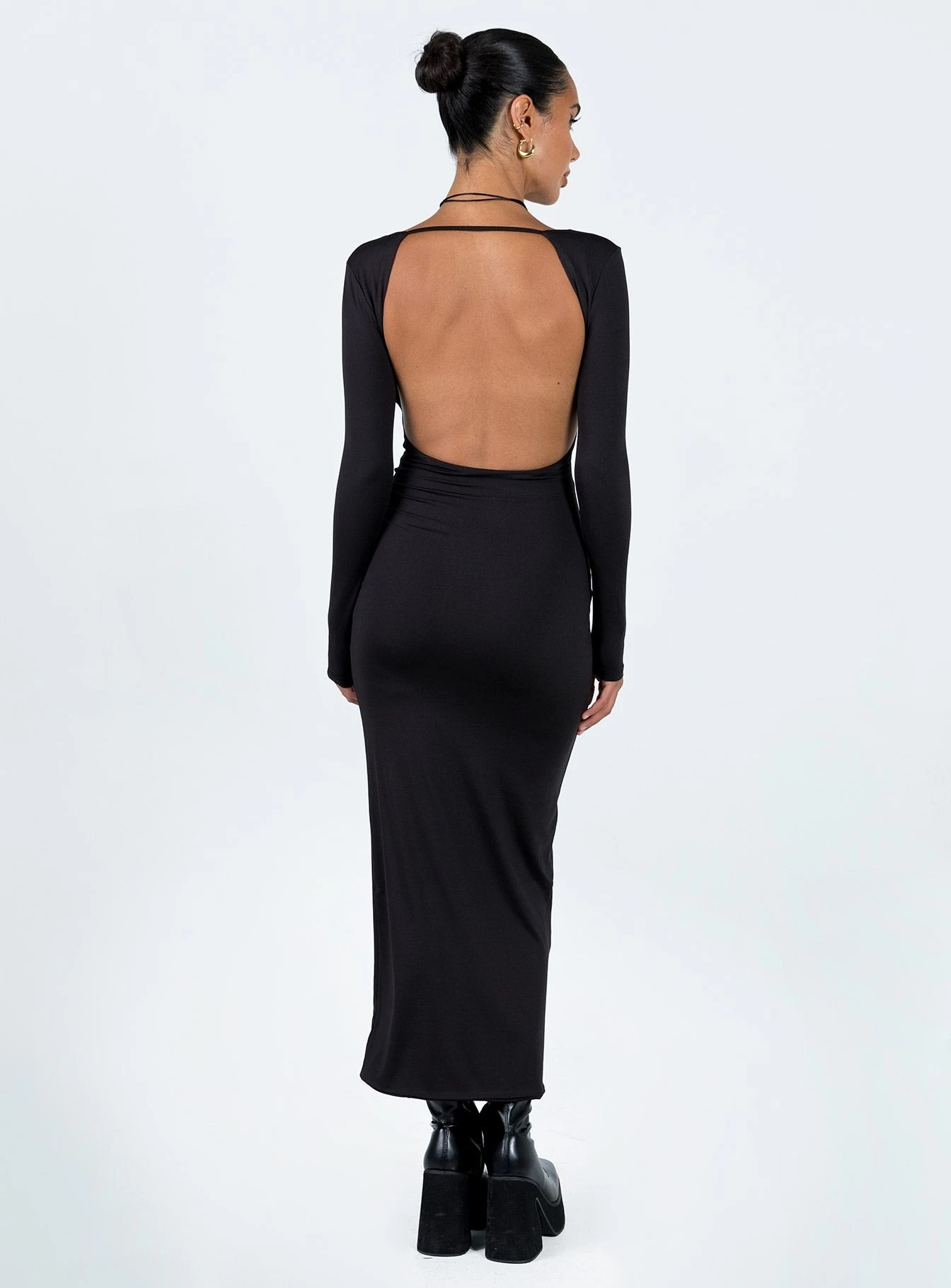 Dorado Long Sleeve Midi Dress Black 7 Dorado Long Sleeve Midi Dress Black - Image 5