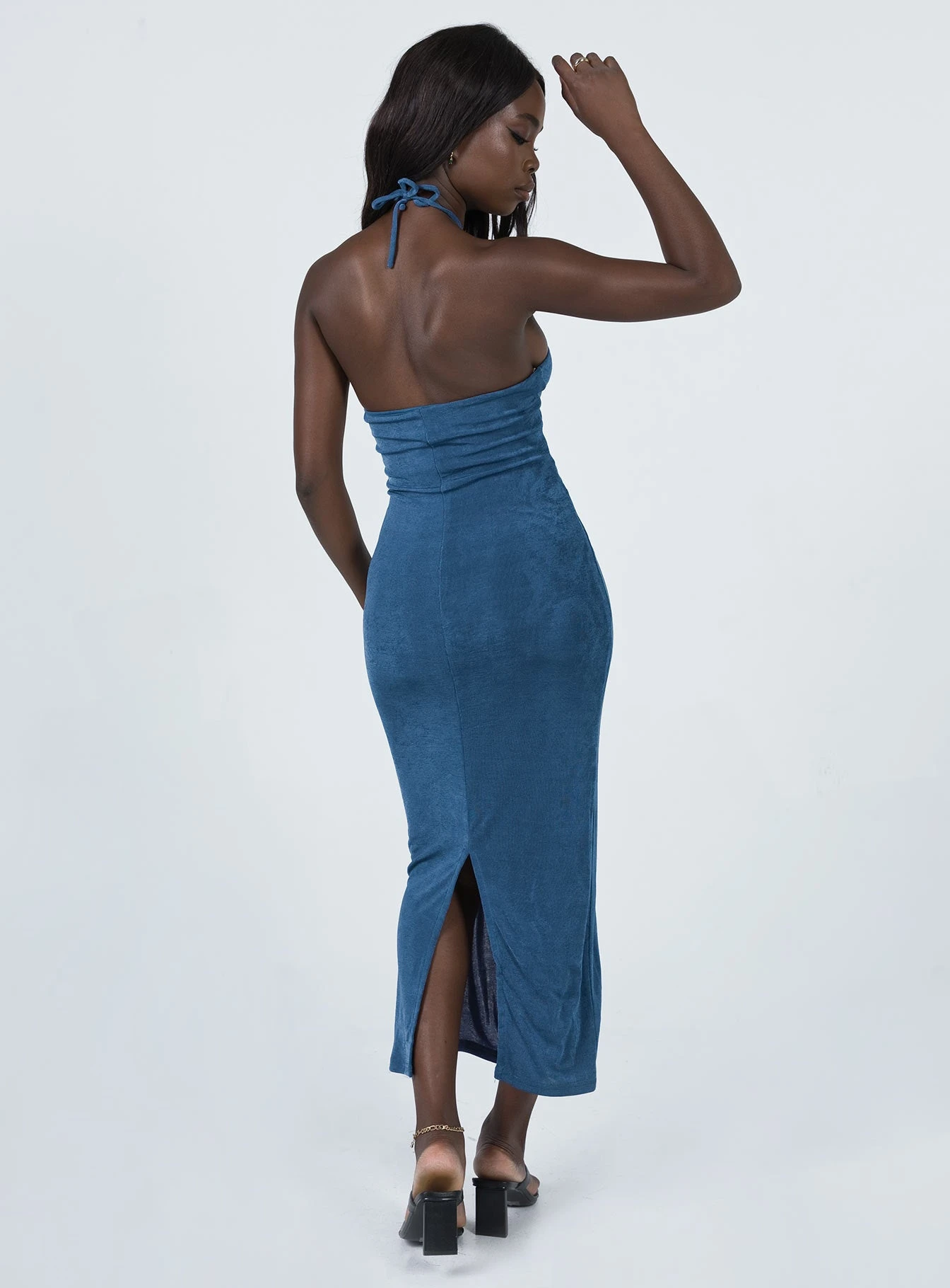 Princess Polly Zamia Midi Dress Blue 7 Princess Polly Zamia Midi Dress Blue - Image 5