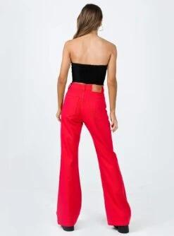 Princess Polly Cabarita Lounge Denim Jeans Red 9 Princess Polly Cabarita Lounge Denim Jeans Red -Eva Style Shop 4 modelinfo elise us2 d1b26648 6f80 428a b0a9 ece95f76a24d