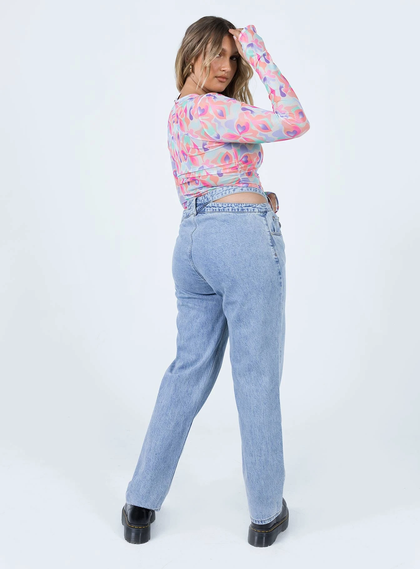 Princess Polly Mollie Asymmetric Denim Jeans 7 Princess Polly Mollie Asymmetric Denim Jeans - Image 5