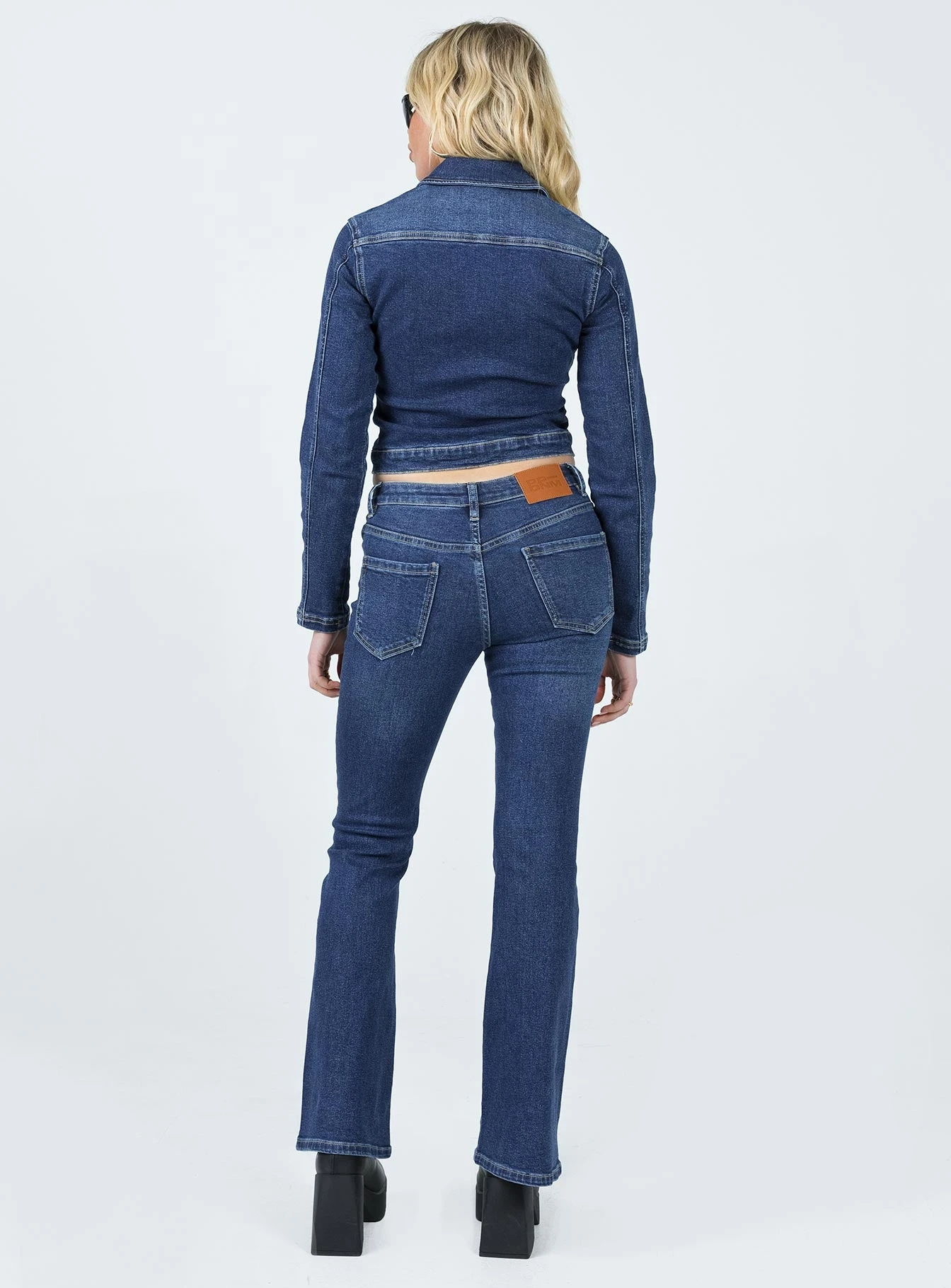 Princess Polly Samner Low Rise Bootcut Jeans Dark Blue 7 Princess Polly Samner Low Rise Bootcut Jeans Dark Blue - Image 5