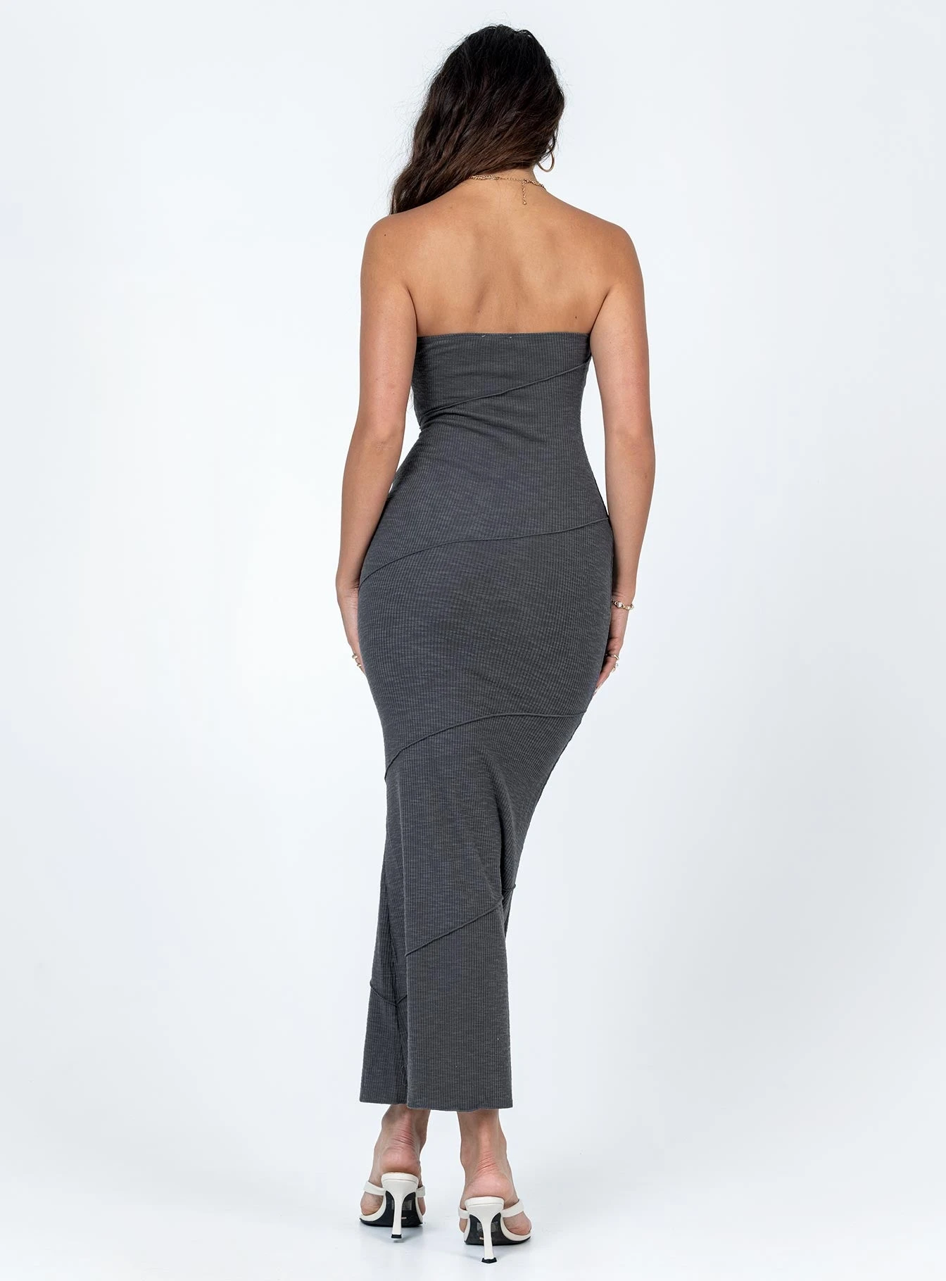Princess Polly Oscar Midi Dress Grey 7 Princess Polly Oscar Midi Dress Grey - Image 5