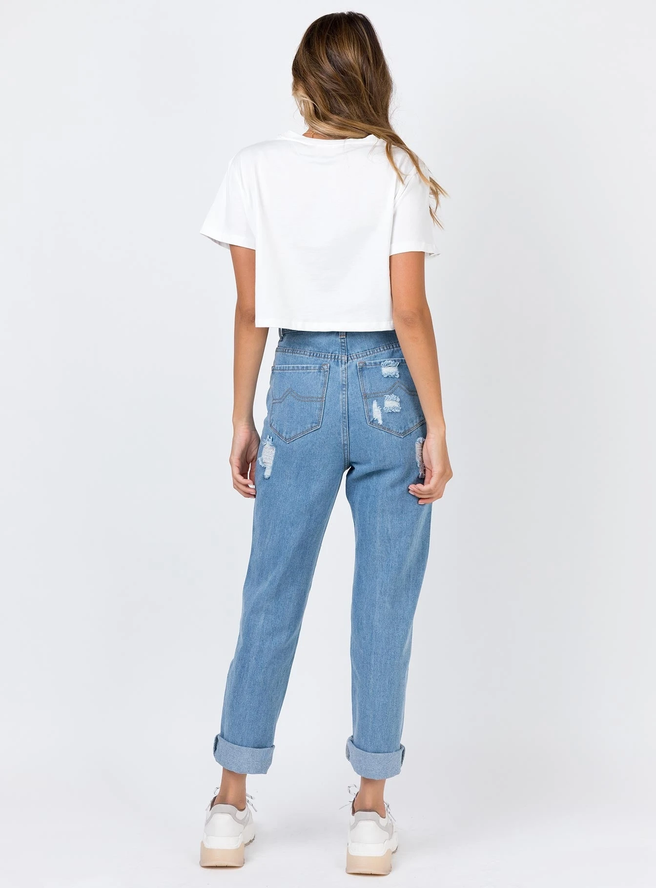 Princess Polly Lazulli Ripped Jeans Mid Wash Denim 6 Princess Polly Lazulli Ripped Jeans Mid Wash Denim - Image 4
