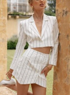 Jagger & Stone Evangelista Pinstripe Mini Skirt White -Eva Style Shop 4 136d0e98 f3bb 412e 8968 32657553a917