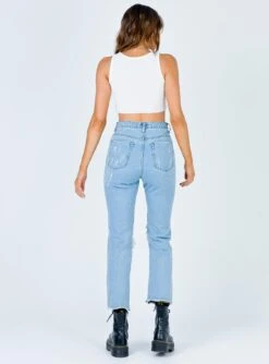 Princess Polly Erissa Knee Rip Jeans Light Wash Denim -Eva Style Shop 4 43b32d5f b73e 4c5d 979d 90479458a7cb