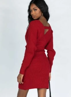 Princess Polly Morrisen Knit Midi Dress Burgundy -Eva Style Shop 4 47d7c57d 99eb 4714 8837 a26bd18e7bef