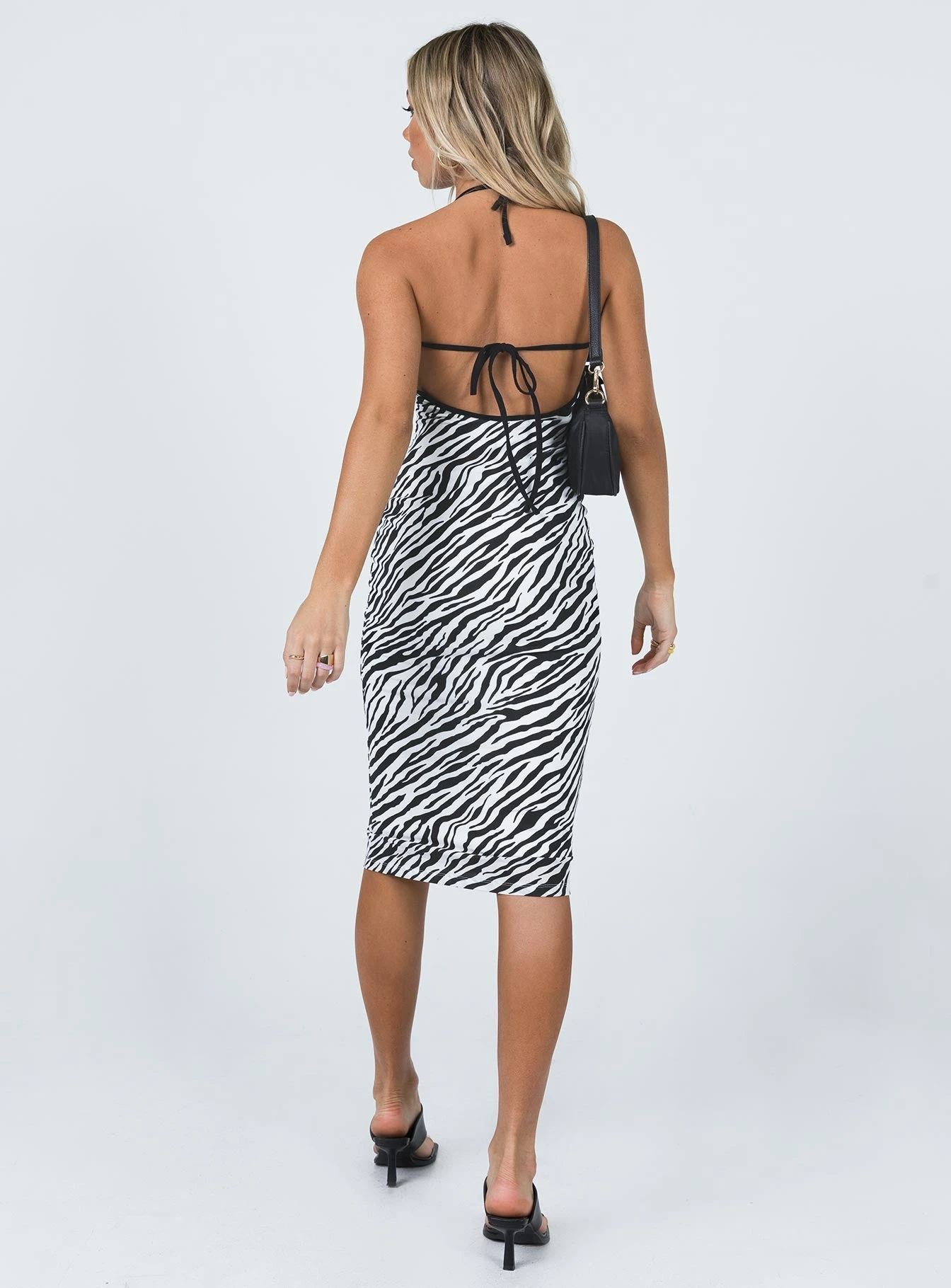 Princess Polly Wild Moment Midi Dress Black / White 6 Princess Polly Wild Moment Midi Dress Black / White - Image 4