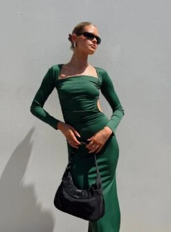 Princess Polly Esplin Long Sleeve Midi Dress Green -Eva Style Shop 5 modelinfo Milli us2 7ebed698 516f 4168 be90 cc6c8a21f013