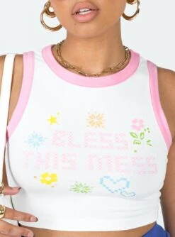 Princess Polly Bless This Mess Top White -Eva Style Shop 5 modelinfo Sarah us4 3269481d 2c19 46c9 b07a e65df178cb5d