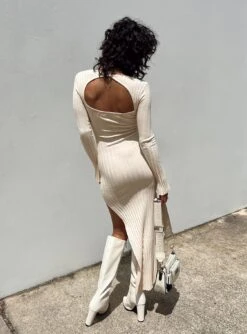 Barossa Long Sleeve Midi Dress Cream 13 Barossa Long Sleeve Midi Dress Cream -Eva Style Shop 5 modelinfo tamika us2