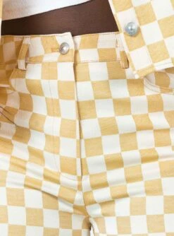 Princess Polly In Check Denim Jeans Beige -Eva Style Shop 5 55692fe5 4a76 41ed a9ba b56977cca97b