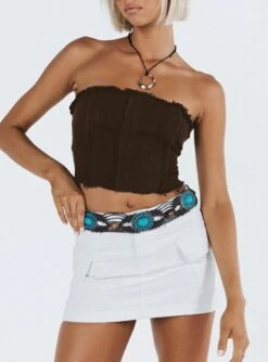 Princess Polly Magil Top Brown -Eva Style Shop 6 modelinfo kauri us2 0110d8de 50a7 4814 8d25 08edb5fdbb25