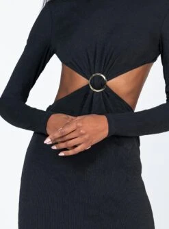 Princess Polly Hunter Midi Dress Black 11 Princess Polly Hunter Midi Dress Black -Eva Style Shop 6 modelinfo tori us2