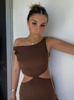 Princess Polly Billie Midi Dress Brown 19 Princess Polly Billie Midi Dress Brown -Eva Style Shop BILLIE MIDI DRESS BROWN 2