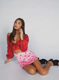 Princess Polly Cherry Mini Skirt Pink