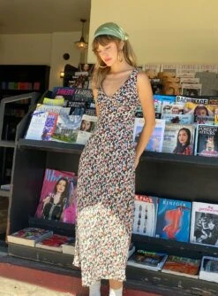 Princess Polly Delta Midi Dress Black Floral -Eva Style Shop DELTA MIDI DRESS BLACK FLORAL US0