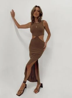 Princess Polly Billie Midi Dress Brown