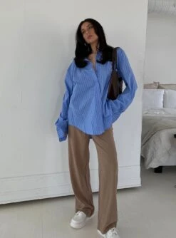 Princess Polly Murray Shirt Blue Stripe