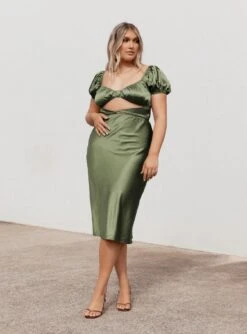 Princess Polly Nakita Midi Dress Khaki 13 Princess Polly Nakita Midi Dress Khaki -Eva Style Shop Nakita Midi Dress Khaki 3