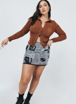 Princess Polly Read The Lines Mini Skirt White -Eva Style Shop Read The Lines Mini Skirt White 2