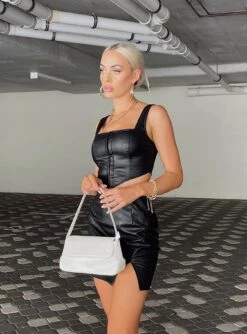 Rachael Top Black -Eva Style Shop Water Base PU Blend Rachael Top Black Water Base PU Blend Desire Mini Skirt Black 3 104c34eb c978 4695 939a 94e9b1cb98cb