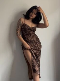 Princess Polly Safari Midi Dress Leopard