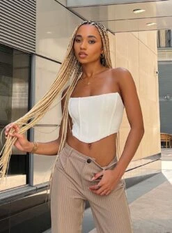 Princess Polly Carlie Top White -Eva Style Shop parischardonnay Carlie Top White US4